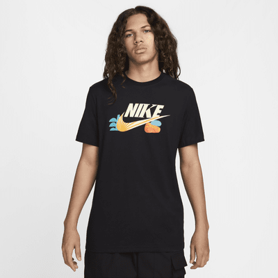 Black nike swoosh t shirt online